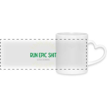 Run Epic Shit - Ultra Running - Mug panoramique avec anse en forme de cœur - blanc - Devant