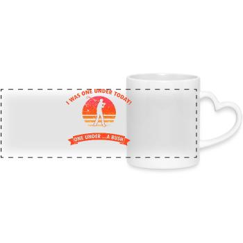 blague de golf drôle un sous l’arbre buisson eau - Mug panoramique avec anse en forme de cœur - blanc - Devant