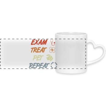 Examen Traiter Pet Répéter - Mug panoramique avec anse en forme de cœur - blanc - Devant