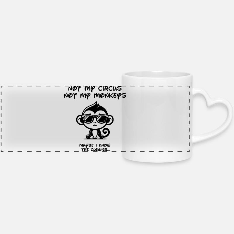 Pas mon cirque - Noir - Mug panoramique avec anse en forme de cœur - blanc