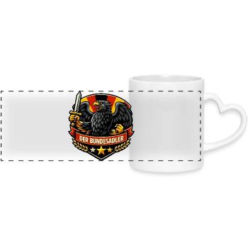 Bundesadler Coat of Arms - Panoramic mug with heart handle - white - Front