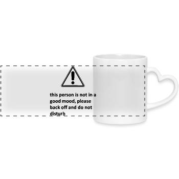 this person is not in a good mood, please back off - Panoramatasse mit Herzhenkel - Weiß - Vorne