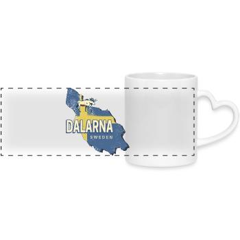 Dalarna Province in Sweden Vintage Souvenir - Panoramic mug with heart handle - white - Front