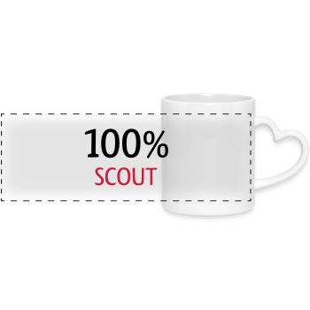 100% Scout - Panoramatasse mit Herzhenkel - Weiß - Vorne