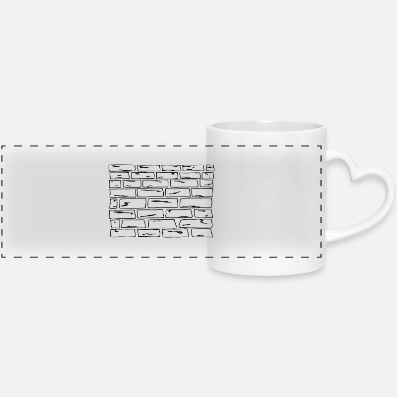 wall - bananaharvest - Panoramic mug with heart handle - white
