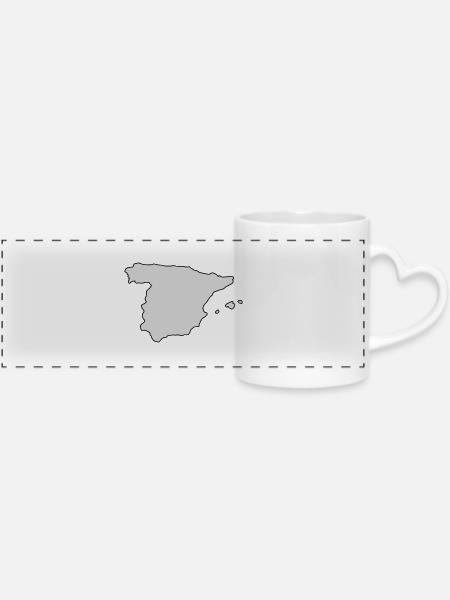 spain,spanien,espania - Panoramatasse mit Herzhenkel - Weiß