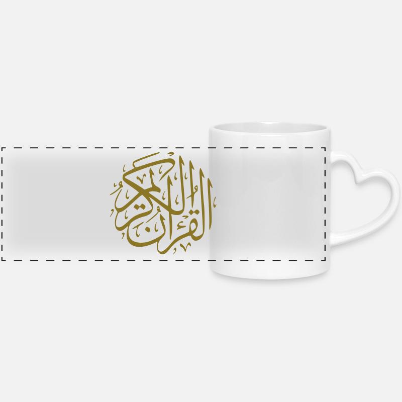 Calligraphy Special Edition - Panoramic mug with heart handle - white