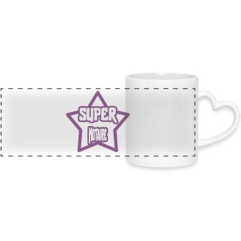 Super Notaire cadeau - Mug panoramique avec anse en forme de cœur - blanc - Devant