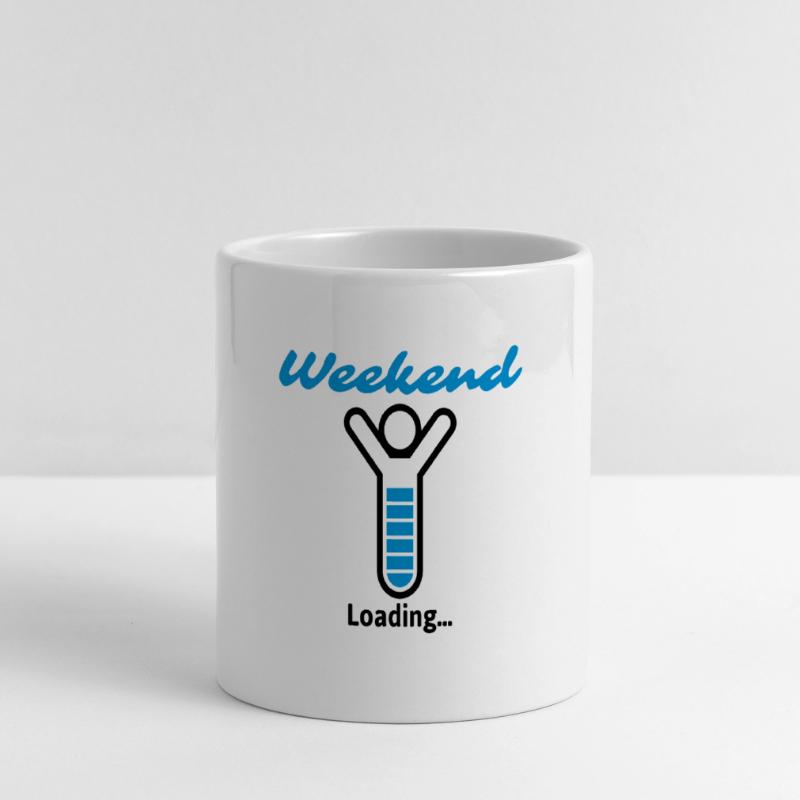 Week-end Loading ... Mug panoramique avec anse en forme de cœur