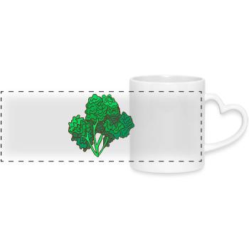kale brown cabbage Cabbage Cabbage - Panoramic mug with heart handle - white - Front