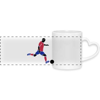 Soccer Kick 3c - Panoramic mug with heart handle - white - Front