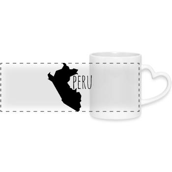 Peru - Panoramic mug with heart handle - white - Front