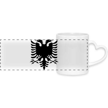 Drapeau de l’Albanie - Mug panoramique avec anse en forme de cœur - blanc - Devant