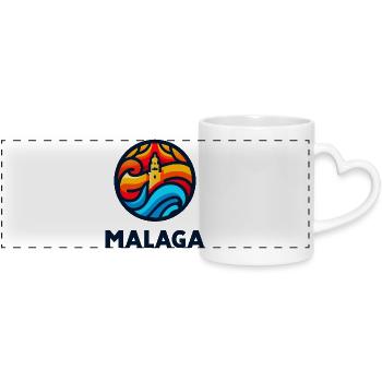 Málaga 3 - Mug panoramique avec anse en forme de cœur - blanc - Devant