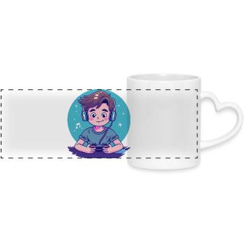 Garçon de jeu - Mug panoramique avec anse en forme de cœur - blanc - Devant