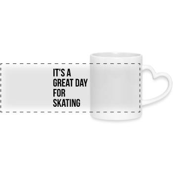 Skateboard - Panoramic mug with heart handle - white - Front