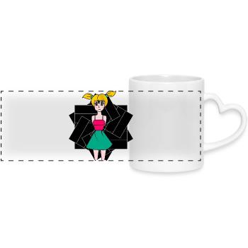 anniversary. Anniversary Decade. humor. funny - Panoramic mug with heart handle - white - Front