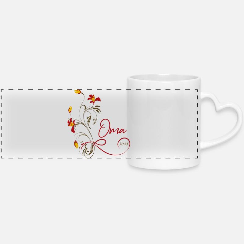 Grandma 2025 - Panoramic mug with heart handle - white