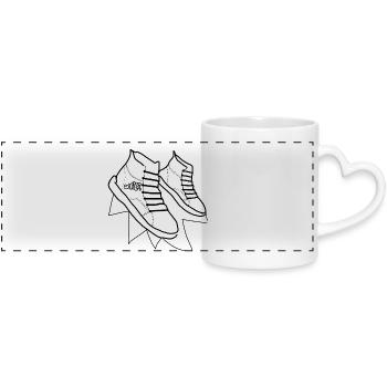 great shoes - Panoramic mug with heart handle - white - Front
