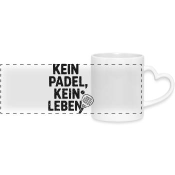 Lustiges Padel – Kein Padel Kein Leben - Panoramatasse mit Herzhenkel - Weiß - Vorne