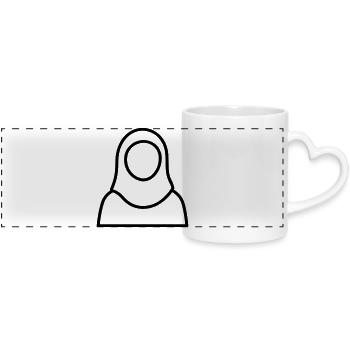 Muslimische Frau - Panoramatasse mit Herzhenkel - Weiß - Vorne