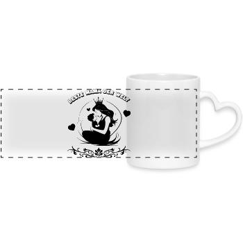 Best Mom in the World Silhouette - Panoramic mug with heart handle - white - Front