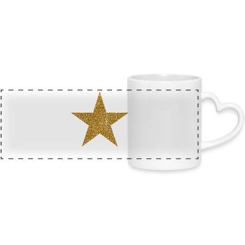 Étoile dorée vintage Étoile d’Étoile Étoile É - Mug panoramique avec anse en forme de cœur - blanc - Devant