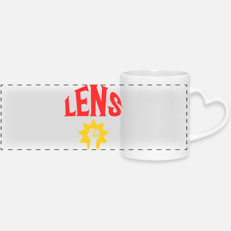 Lentille - Mug panoramique avec anse en forme de cœur - blanc