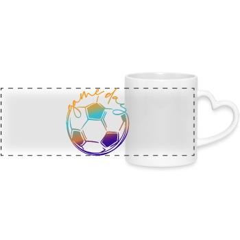 Game Day | Soccer Player - Panoramic mug with heart handle - white - Front