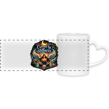 Carried by stillness - Panoramic mug with heart handle - white - Front