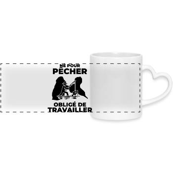 Guadeloupe Fisherman Gift - Gwada Fisherman T-shirt - Panoramic mug with heart handle - white - Front