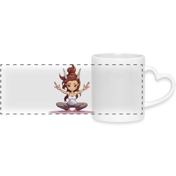Équilibre du Yogi Dragon - Mug panoramique avec anse en forme de cœur - blanc - Devant