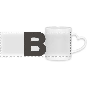 Minimal Letter A Bold Monogram Typography - Panoramic mug with heart handle - white - Front