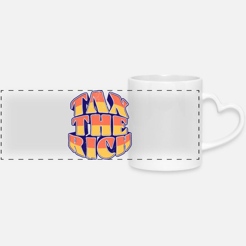 Tax The Rich - Panoramic mug with heart handle - white