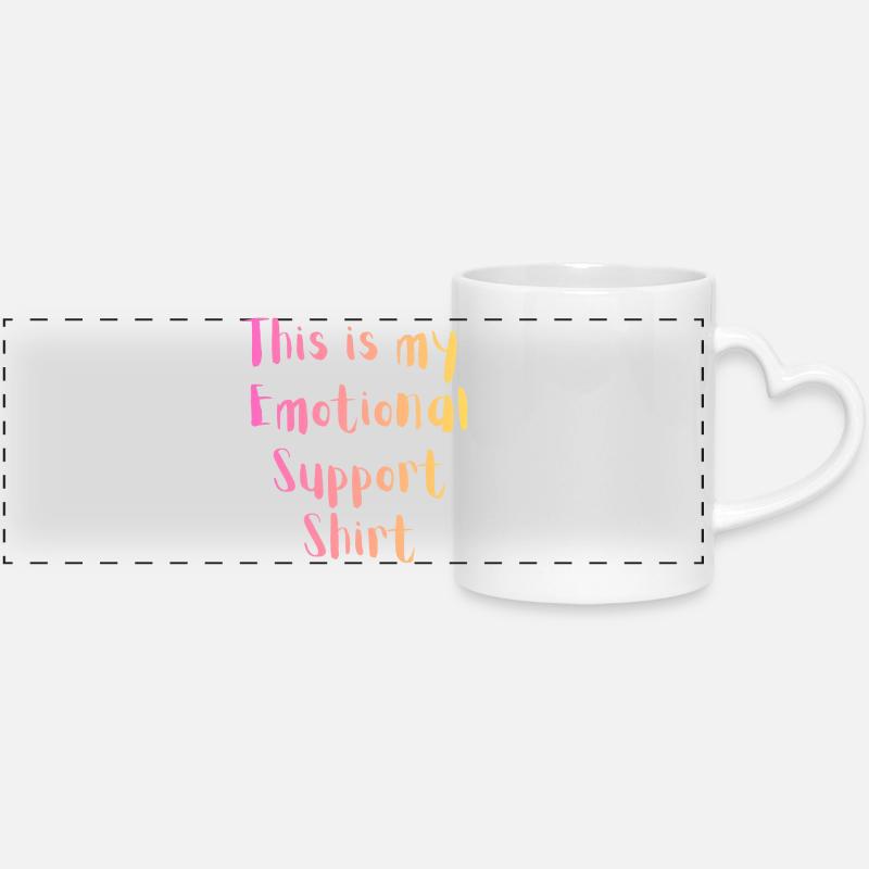 Emotional Support Shirt - Panoramic mug with heart handle - white