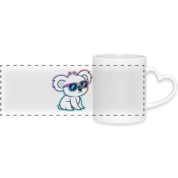 Koala-Neonbrillen - Panoramatasse mit Herzhenkel - Weiß - Vorne