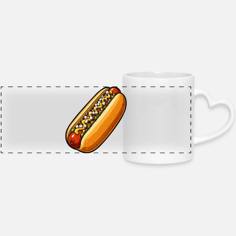 sandwich-1 - Mug panoramique avec anse en forme de cœur - blanc