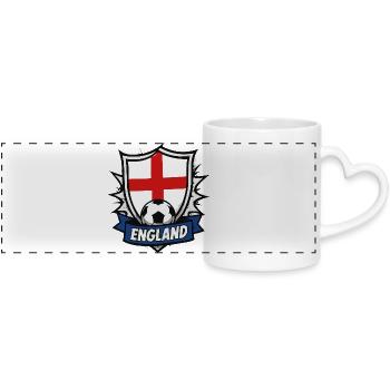 Drapeau et ballon du Bouclier d’Angleterre - Mug panoramique avec anse en forme de cœur - blanc - Devant