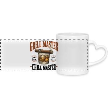 Grillmeister Whisky & Cigar - Panoramic mug with heart handle - white - Front