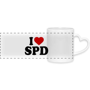 J’adore le spd - Mug panoramique avec anse en forme de cœur - blanc - Devant