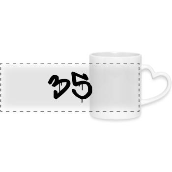 Tag : 35 - Mug panoramique avec anse en forme de cœur - blanc - Devant