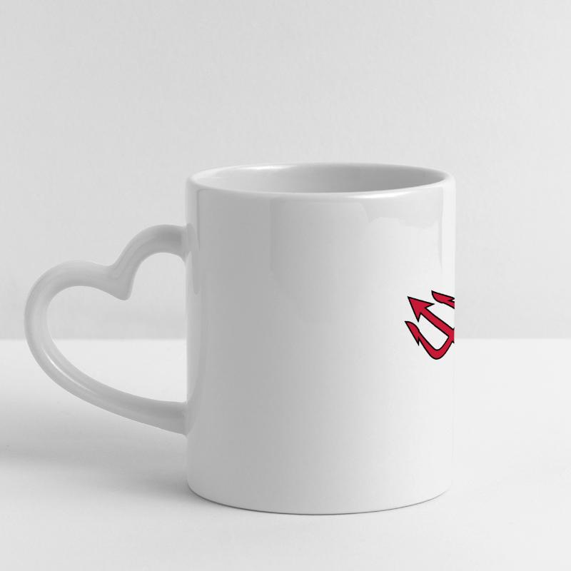evil devil demon hell devil satan crawling pacifie Panoramic mug with heart handle