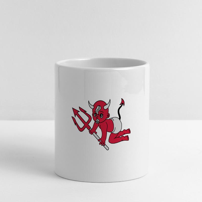 evil devil demon hell devil satan crawling pacifie Panoramic mug with heart handle