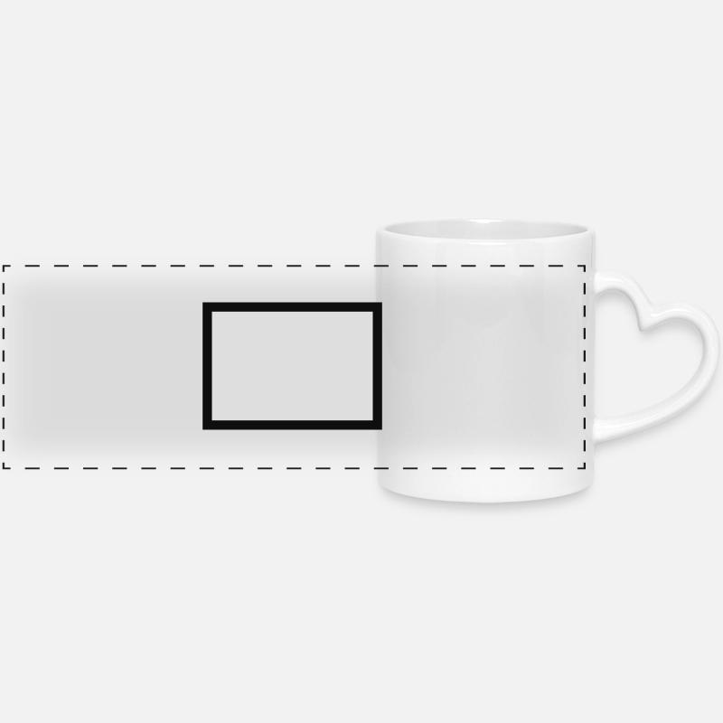 Sign with frame - Panoramic mug with heart handle - white