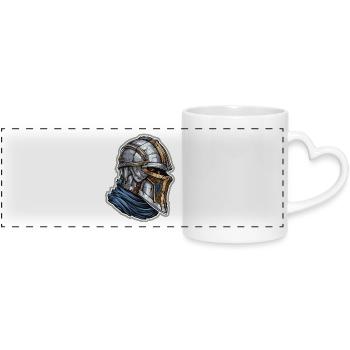 Portrait fantastique de Ritter – Dessin de chevalier de dessin animé - Mug panoramique avec anse en forme de cœur - blanc - Devant