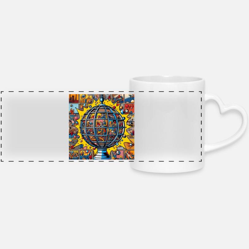 Sphère 2 - Mug panoramique avec anse en forme de cœur - blanc