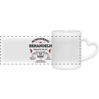 SCHONEND BEHANDELN 33. GEBURTSTAG - Panoramatasse mit Herzhenkel - Weiß - Vorne