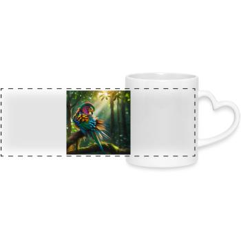 Aventure en forêt avec des couleurs et de la lumière - Mug panoramique avec anse en forme de cœur - blanc - Devant