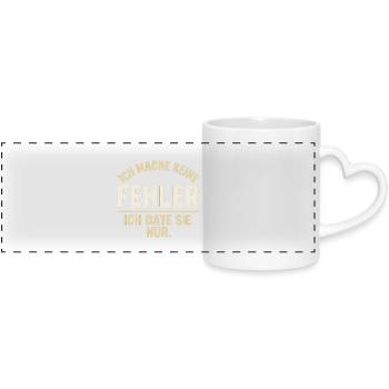 Je sors juste avec eux – Sujet d’erreur - Mug panoramique avec anse en forme de cœur - blanc - Devant