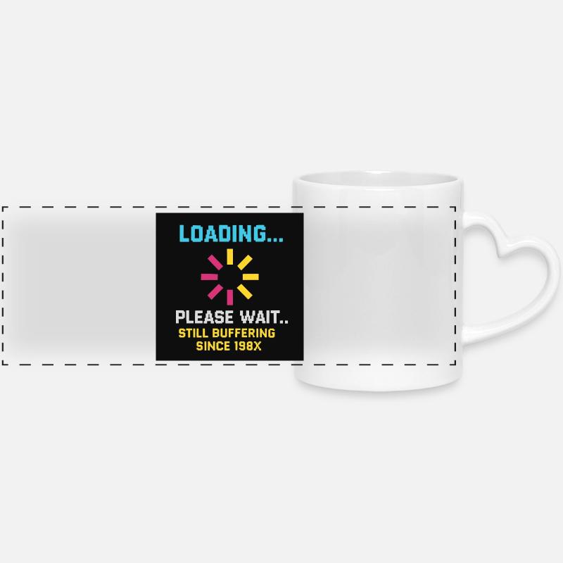 Charging Sign Humor Motif - Panoramic mug with heart handle - white